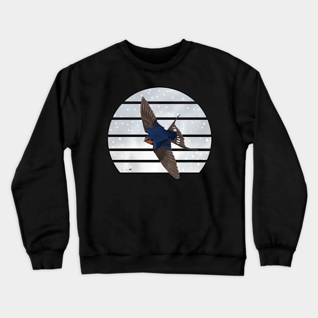 Barn Swallow Winter Snow Bird Watching Birding Ornithologist Gift Crewneck Sweatshirt by jzbirds